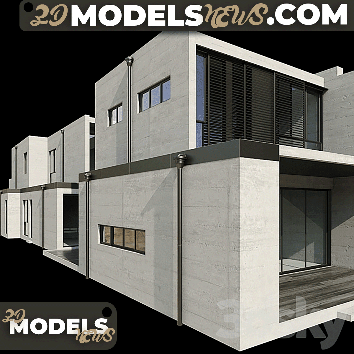 Building Model Modern House 03 5