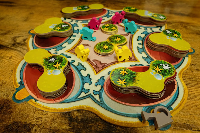 Ishtar gardens of babylon board game 巴比倫的花園 桌遊 遊戲行動輪機制選植被板塊