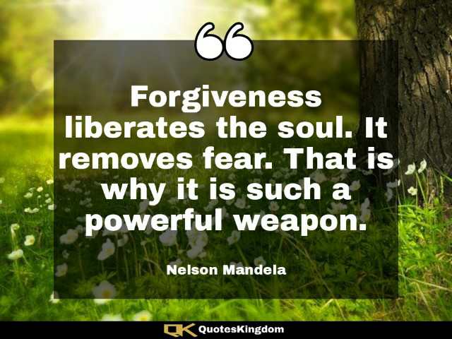 Powerful Nelson Mandela quote. Nelson Mandela thought. Forgiveness liberates the soul. It ...