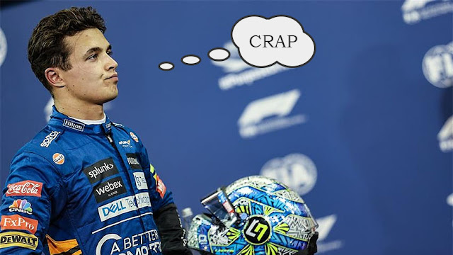 Lando Norris saying "crap"