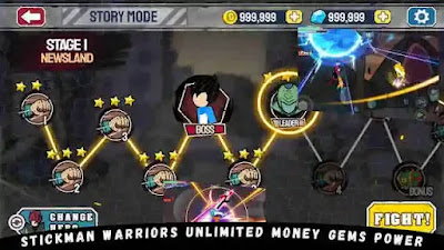 Stickman Warriors Mod APK v1.3.5 Download Unlimited Money/Gems - Unleash Your Inner Warrior!