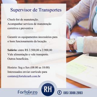 SUPERVISOR(A) DE TRANSPORTES