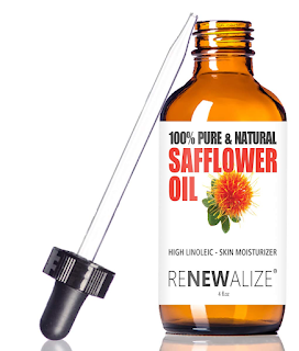 Safflower Seed Oil Face Moisturizer  - 4 oz. Dark Glass Bottle with Dropper | High linoleic facial serum regimen for acne and oily skin | Best all natural breakout skincare treatment for men and women