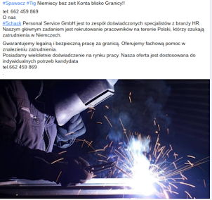Oferty pracy Niemcy spawacz elektryk monter instalacji