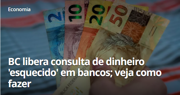 BC libera consulta de dinheiro 'esquecido' em bancos; veja como fazer