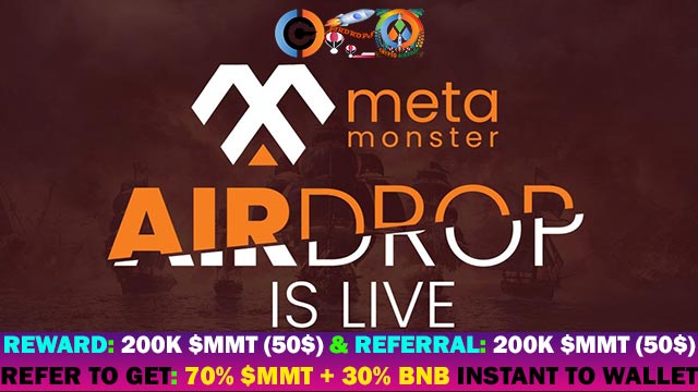 MetaMonster Airdrop of 200K $MMT Token worth $50 USD Free