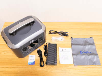 「BigBlue Cellpowa500（CP500）」本体と付属品