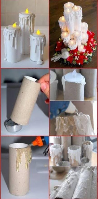 Manualidades navideñas hechas con tubos de papel de baño