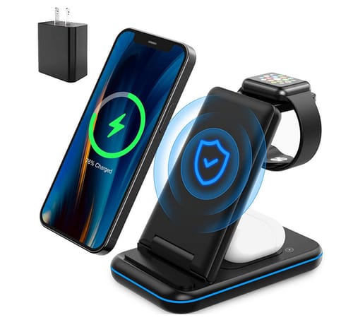GAGBK 3 in 1 Qi-Certified Charging Stand Dock for Apple Devices