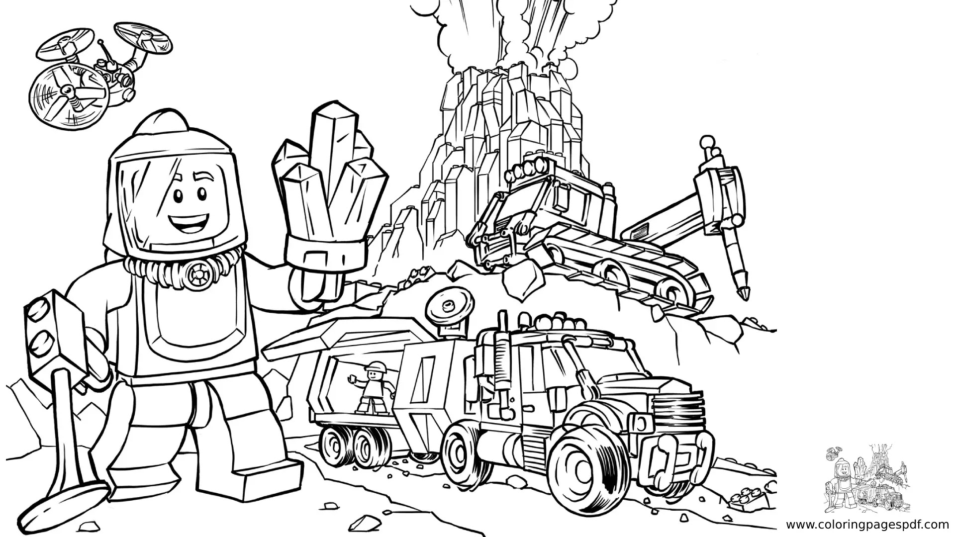 Coloring Pages Of Lego Mining