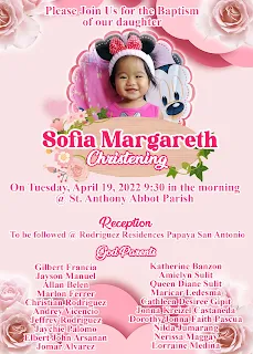 Floral Baptism Christening invitation layout Design