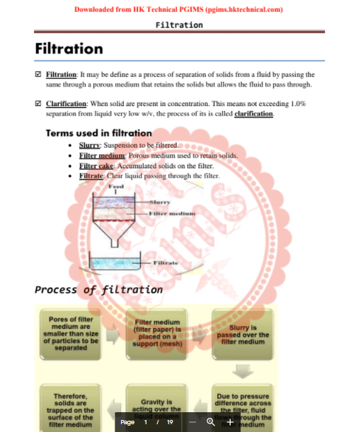 Filtration - Pharmaceutical Engineering 3rd Semester B.Pharmacy ,BP304T Pharmaceutical Engineering,BPharmacy,Handwritten Notes,BPharm 3rd Semester,Important Exam Notes,