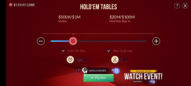 Pilih Table Zynga Poker