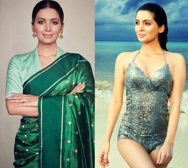 Geeta Basra saree vs bikini bollywood actress