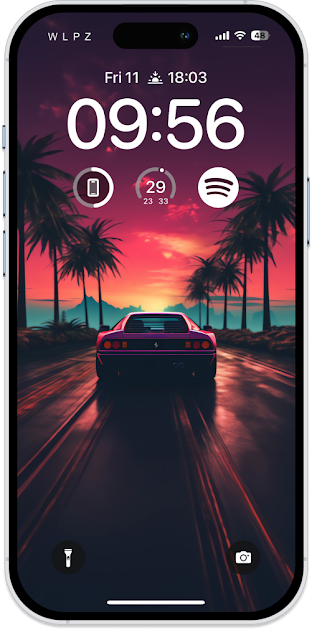 Outrun Dreams: Sunset and Retro Ferrari Mobile Wallpaper