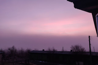 A beautiful purple dawn greets us