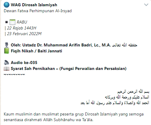 Syarat Sah Pernikahan – (Fungsi Perwalian dan Persaksian)