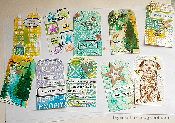 Layers of ink - Scrap Paper Tag Book Tutorial by Anna-Karin Evaldsson.