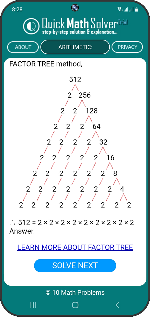 Find FACTOR TREE of any number
