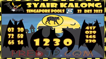 Prediksi Kalong SGP Hari Ini Jitu 23 Desember 2023