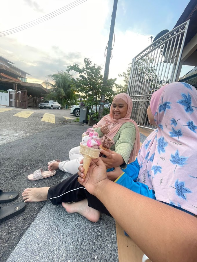 PETANG LEPAK SANTAI MAKAN AISKRIM DENGAN ANAK JIRAN 