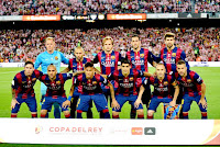 F. C. BARCELONA - Barcelona, ESPAÑA - Temporada 2014-15 - Ter Stegen, Mascherano, Rakitic, Sergio Busquets y Piqué; Messi, Alves, Neymar, Luis Suárez, Iniesta y Jordi Alba - F. C. BARCELONA 3 (Messi 2 y Neymar), ATHLETIC CLUB DE BILBAO 1 (Iñaki Williams) - 30/05/2015 - Copa del Rey de España, Final - Barcelona, Nou Camp - El Barça gana su 27ª Copa de España