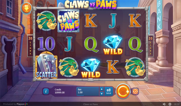 Main Gratis Slot Indonesia - Claws vs Paws Playson