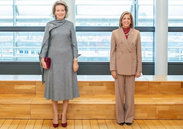 Queen Mathilde took part in a panel discussion on mental well-being together with EU Commissioner Kyriakides