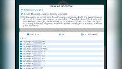 Waduh! Ratusan Data Bank Indonesia Diduga Bocor