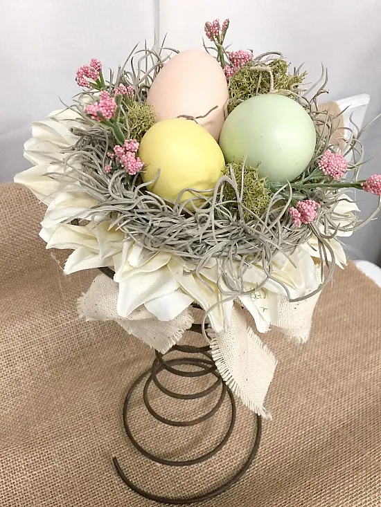 spring with nest and eggs