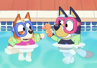 Bluey and Bingo at the pool image