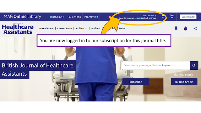 home page for the british journal of healthcare assistants
