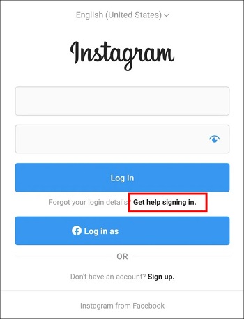 قم باستعادة Instagram المخترق عن طريق طلب رابط تسجيل الدخول