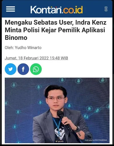  Indra Kenz Minta Polisi Kejar Pemilik Aplikasi Binomo Enak Aja!! Mengaku Sebatas User, Indra Kenz Minta Polisi Kejar Pemilik Aplikasi Binomo