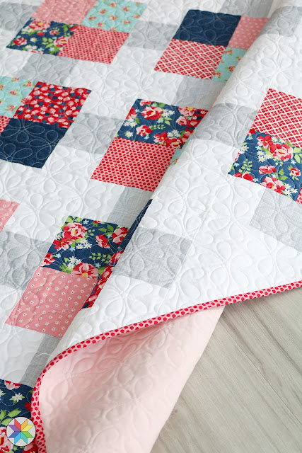 Prime Time baby size quilt - pattern by Andy Knowlton of A Bright Corner