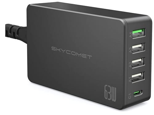 SKYCOMET 63W PD/QC 3.0 Fast Desktop USB C Charger Station