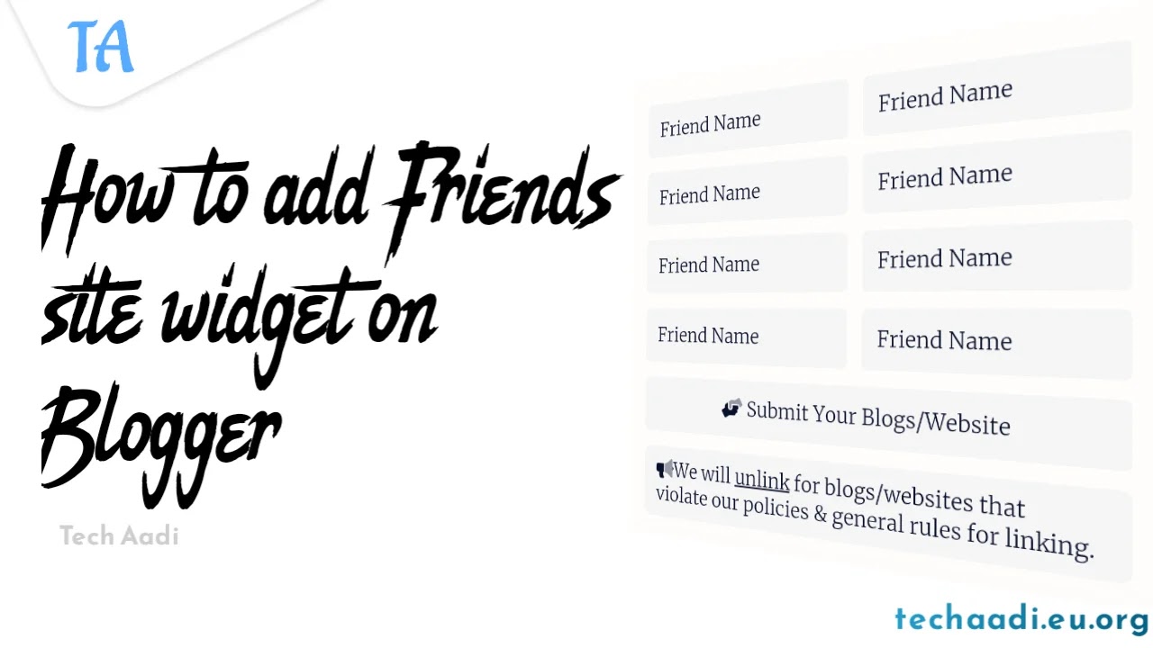 How to Add Friends Site Widget On Blogger or Median Ui