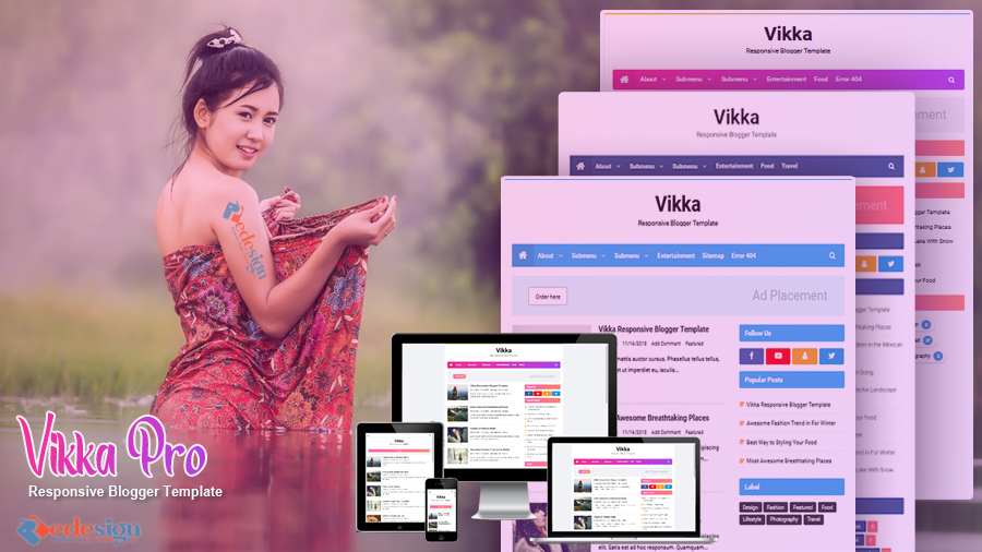 Clone Vikca Pro 3 Version Responsive Blogger Template