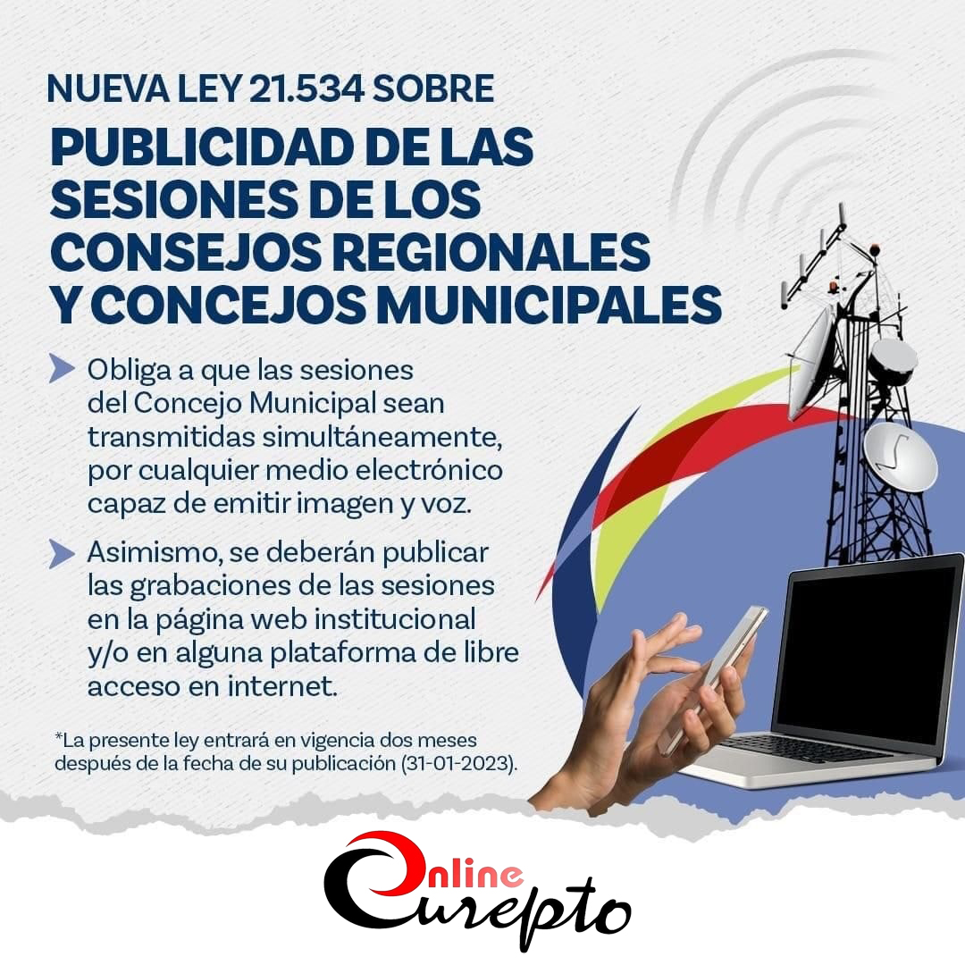 PUBLICADA LEY QUE OBLIGA A MUNICIPIOS A TRANSPARENTAR CONTENIDO DE LAS SESIONES DE LOS CONCEJOS MUNICIPALES EN VIVO Y SIN CORTES