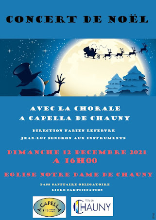 Concert de Noël du 12 Décembre 2021 à 16h00 en l'Eglise Notre Dame de Chauny