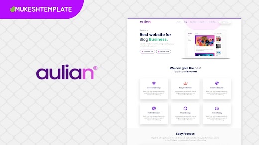 Aulian - Premium Landing Page Blogger Template