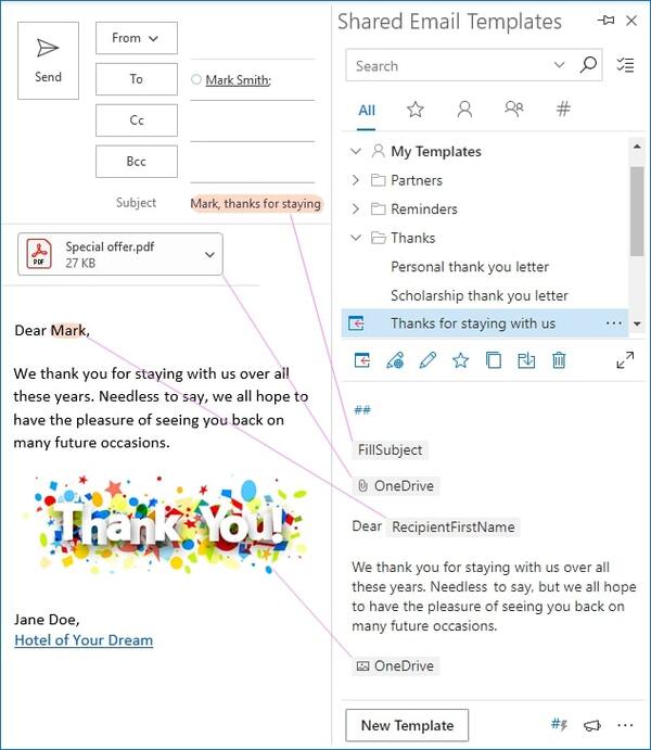 إنشاء قالب بريد إلكتروني في Outlook