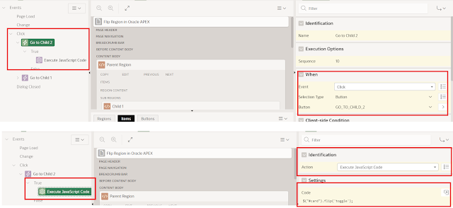 Jquery Oracle APEX Filp Region