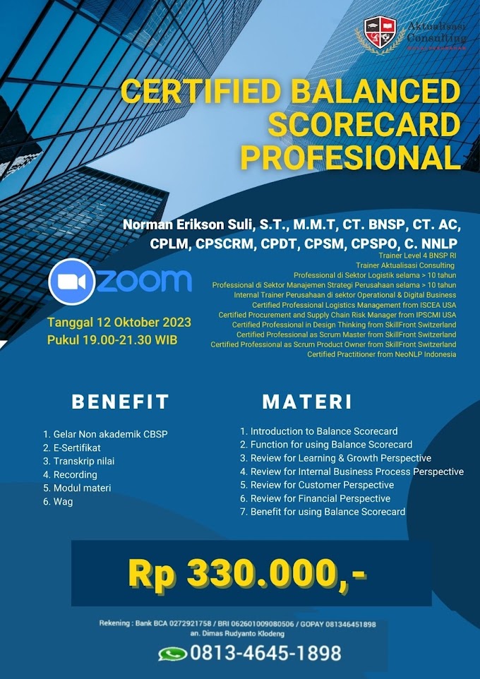 WA.0813-4645-1898 | Certified Balance Scorecard Professional (CBSP) 12 Oktober 2023