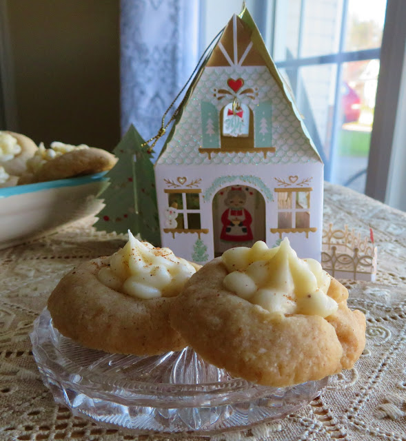 Eggnog Thumbprint Shortbread Cookies