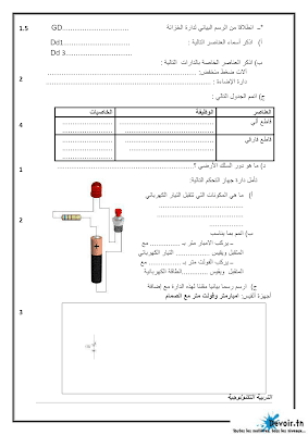 فرض تأليفي 2 تربية تكنولوجية سنة 8 الثلاثي الثاني, امتحان تربية تكنولوجية سنة ثامنة pdf ,تمارين تربية تكنولوجية سنة ثامنة  سنة 8 أساسي