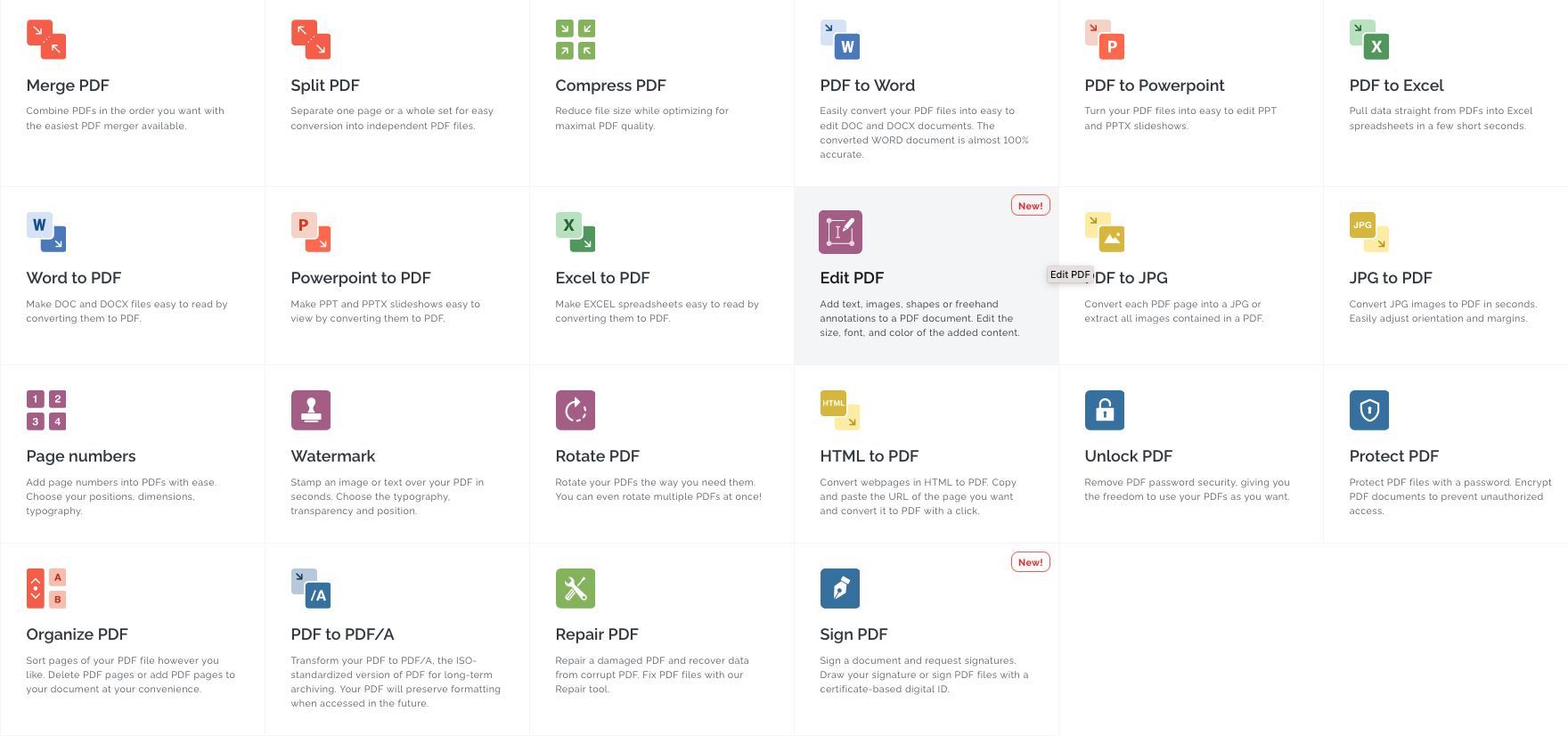 ILovePDF - PDF to Word, Excel, Power point - Every tool you need to work with PDFs in one place.