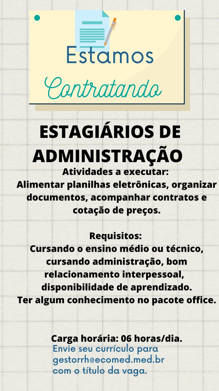 ESTÁGIO DE ADMINISTRAÇÃO