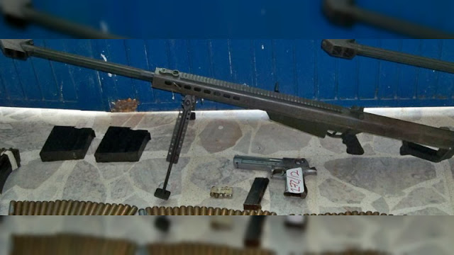  Un Barret calibre 50, “Cuernos de chivo”, granadas y munición, entre Aguililla y Buenavista Michoacán