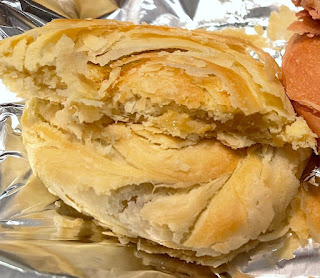 Honey sun cake with filling shown